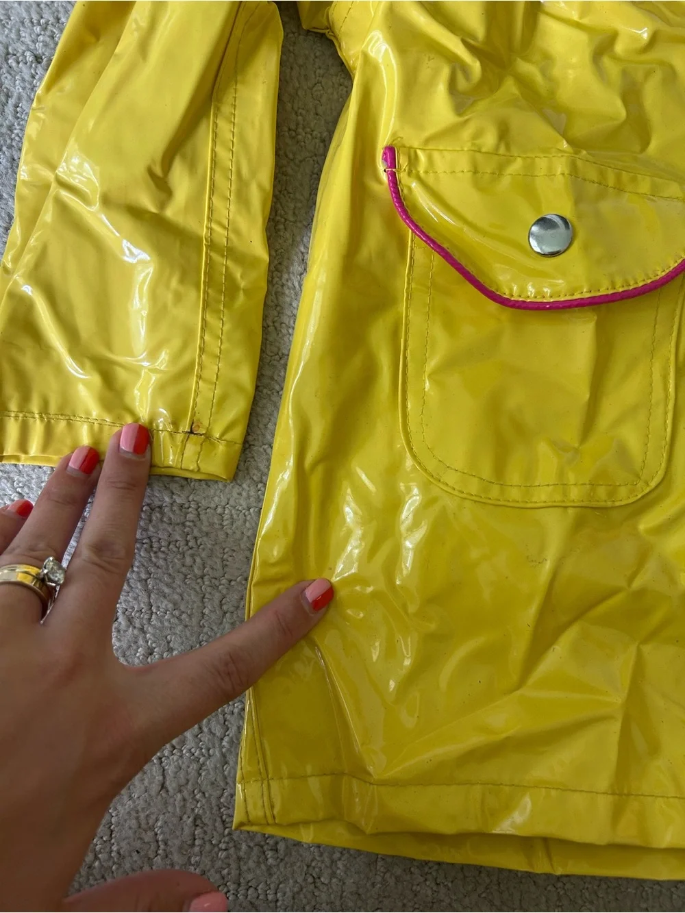 Y2K yellow girls rain jacket 4T